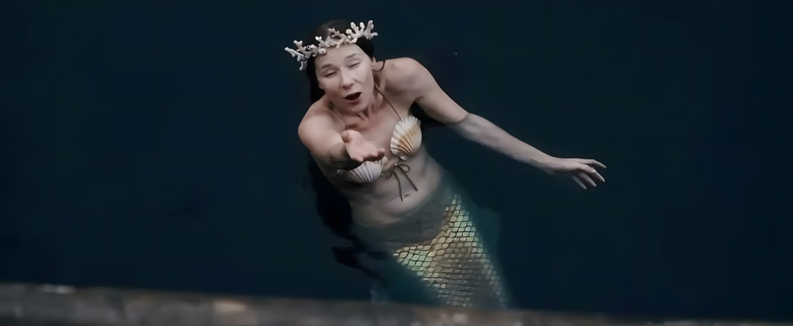 Mermaid underwater in The Siren Song, an On This Day 1776 episode written by Hoyt Dwyer